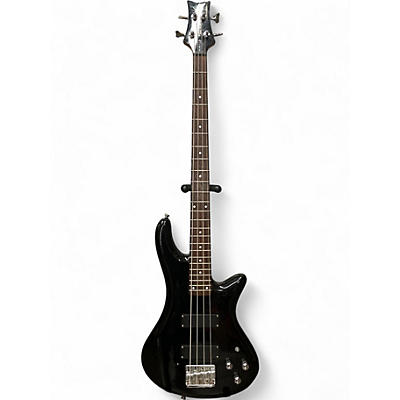 Used Schecter Guitar Research Stiletto Deluxe 4 String Black Electric Bass Guitar