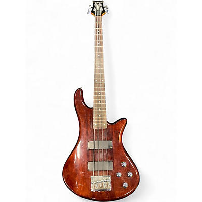 Used Schecter Guitar Research Stiletto Deluxe 4 String Brown Electric Bass Guitar