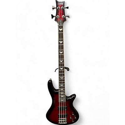 Schecter Guitar Research Used Schecter Guitar Research Stiletto Diamond Series  Red Electric Bass Guitar