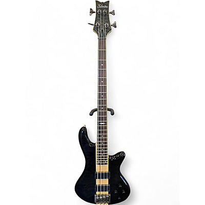 Schecter Guitar Research Used Schecter Guitar Research Stiletto Elite 4 String BLACK WITH NATURAL STRIPE Electric Bass Guitar