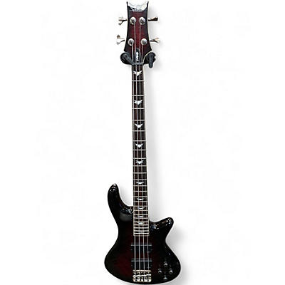 Used Schecter Guitar Research Stiletto Elite 4 String Black Cherry Electric Bass Guitar