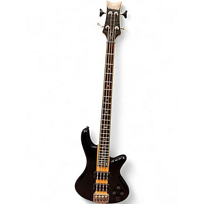 Used Schecter Guitar Research Stiletto Elite 4 String Black Electric Bass Guitar