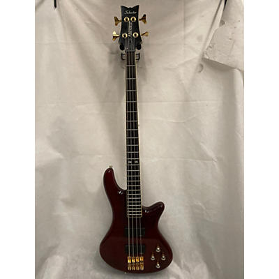 Schecter Guitar Research Used Schecter Guitar Research Stiletto Elite 4 String Crimson Red Trans Electric Bass Guitar