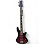 Used Schecter Guitar Research Stiletto Elite 4 String Red Electric Bass Guitar Red
