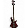 Used Schecter Guitar Research Stiletto Elite 4 String Trans Red Electric Bass Guitar Trans Red