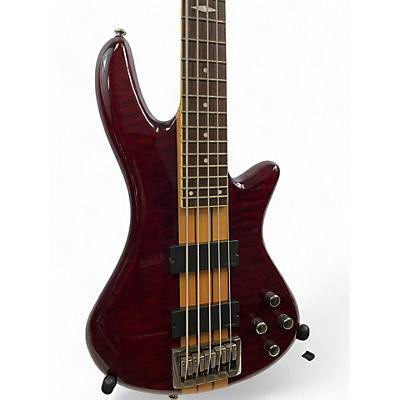 Schecter Guitar Research Used Schecter Guitar Research Stiletto Elite 5 String Black Cherry Electric Bass Guitar