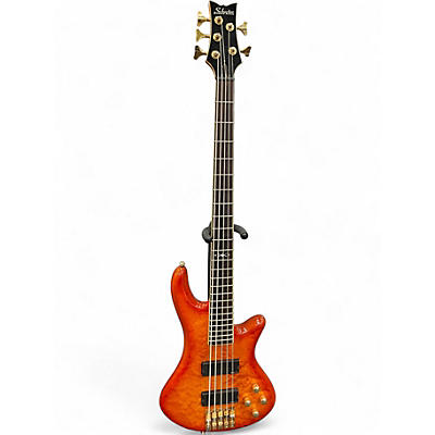 Used Schecter Guitar Research Stiletto Elite 5 String HONEYBURST Electric Bass Guitar
