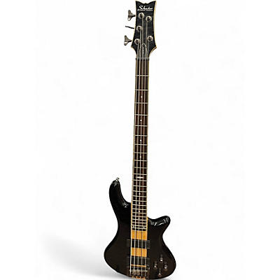 Used Schecter Guitar Research Stiletto Elite 5 String Trans Black Electric Bass Guitar