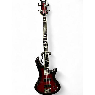 Used Schecter Guitar Research Stiletto Extreme 4 Cherry Sunburst Electric Bass Guitar