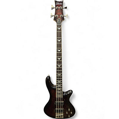 Used Schecter Guitar Research Stiletto Extreme 4 String 2 Color Sunburst Electric Bass Guitar
