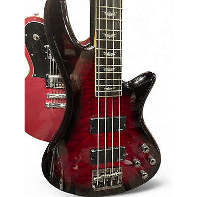 Used Schecter Guitar Research Stiletto Extreme 4 String 2 Tone Sunburst Electric Bass Guitar