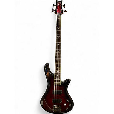 Used Schecter Guitar Research Stiletto Extreme 4 String Black Cherry Electric Bass Guitar