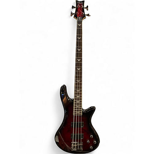 Used Schecter Guitar Research Stiletto Extreme 4 String Black Cherry Electric Bass Guitar Black Cherry