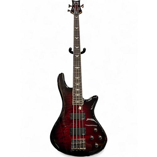 Used Schecter Guitar Research Stiletto Extreme 4 String Black Cherry Electric Bass Guitar Black Cherry