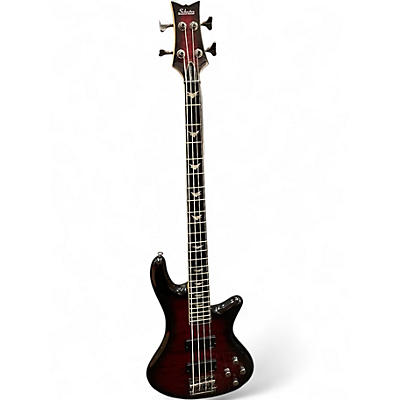 Used Schecter Guitar Research Stiletto Extreme 4 String Black Cherry Electric Bass Guitar