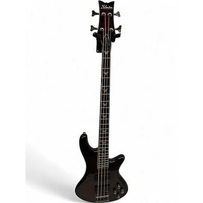 Used Schecter Guitar Research Stiletto Extreme 4 String Black Cherry Electric Bass Guitar