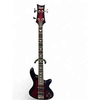 Used Schecter Guitar Research Stiletto Extreme 4 String Black Cherry Electric Bass Guitar