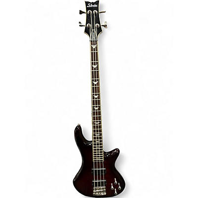 Used Schecter Guitar Research Stiletto Extreme 4 String Black Cherry Electric Bass Guitar