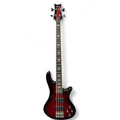 Used Schecter Guitar Research Stiletto Extreme 4 String Black Cherry Electric Bass Guitar
