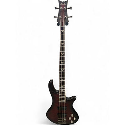 Used Schecter Guitar Research Stiletto Extreme 4 String Black Cherry Electric Bass Guitar