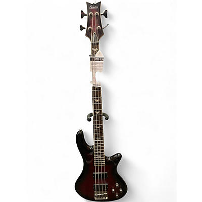 Used Schecter Guitar Research Stiletto Extreme 4 String Black Cherry Electric Bass Guitar