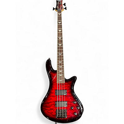 Used Schecter Guitar Research Stiletto Extreme 4 String Black Cherry Electric Bass Guitar