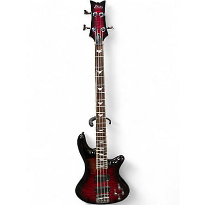 Used Schecter Guitar Research Stiletto Extreme 4 String Black Cherry Electric Bass Guitar