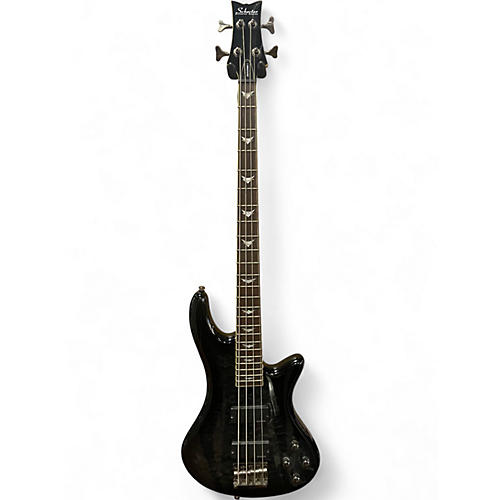 Used Schecter Guitar Research Stiletto Extreme 4 String Black Electric Bass Guitar Black