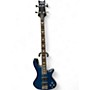 Used Schecter Guitar Research Stiletto Extreme 4 String Blue Electric Bass Guitar Blue