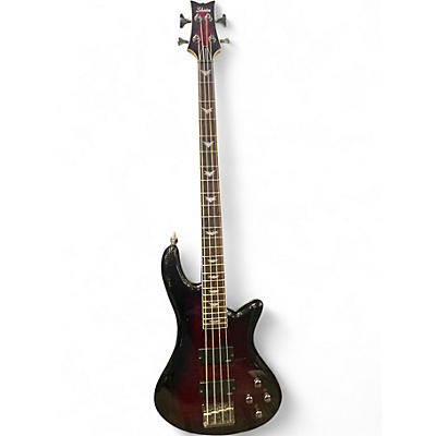 Used Schecter Guitar Research Stiletto Extreme 4 String Burgundy burst Electric Bass Guitar