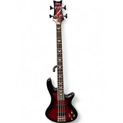 Used Schecter Guitar Research Stiletto Extreme 4 String Cherry Electric Bass Guitar