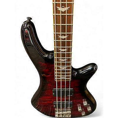 Used Schecter Guitar Research Stiletto Extreme 4 String Cherry Sunburst Electric Bass Guitar