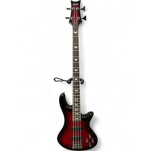 Used Schecter Guitar Research Stiletto Extreme 4 String Crimson Red Burst Electric Bass Guitar Crimson Red Burst