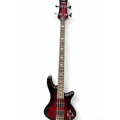 Used Schecter Guitar Research Stiletto Extreme 4 String Dark Cherry Burst Electric Bass Guitar