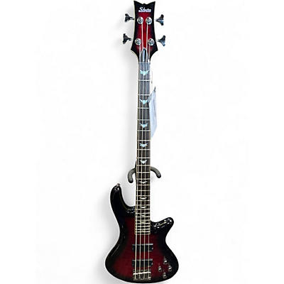 Used Schecter Guitar Research Stiletto Extreme 4 String RED Electric Bass Guitar