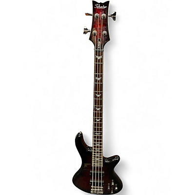 Used Schecter Guitar Research Stiletto Extreme 4 String Red Electric Bass Guitar