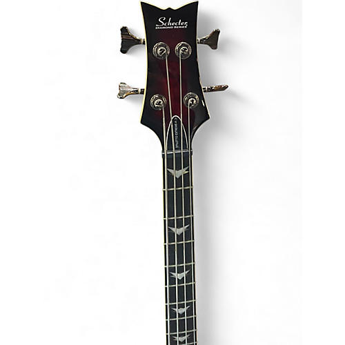 Used Schecter Guitar Research Stiletto Extreme 4 String Red Electric Bass Guitar Red