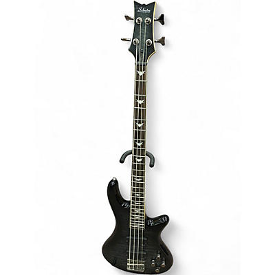 Used Schecter Guitar Research Stiletto Extreme 4 String See Thru Black Electric Bass Guitar