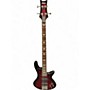 Used Schecter Guitar Research Stiletto Extreme 4 String Trans Crimson Red Electric Bass Guitar Trans Crimson Red