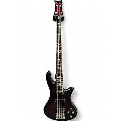 Used Schecter Guitar Research Stiletto Extreme 4 String Wine Red Electric Bass Guitar