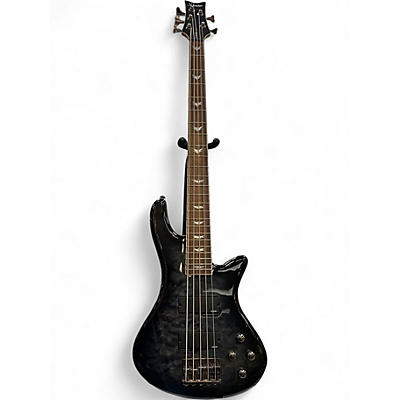 Used Schecter Guitar Research Stiletto Extreme-5 See Thru Black Electric Bass Guitar