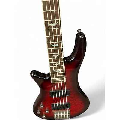 Used Schecter Guitar Research Stiletto Extreme 5 String 2 Color Sunburst Electric Bass Guitar