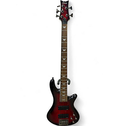 Used Schecter Guitar Research Stiletto Extreme 5 String Crimson Red Burst Electric Bass Guitar Crimson Red Burst