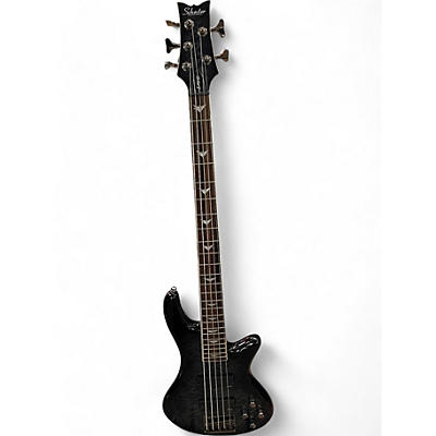 Used Schecter Guitar Research Stiletto Extreme 5 String Trans Black Electric Bass Guitar