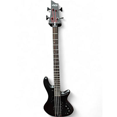 Used Schecter Guitar Research Stiletto Stealth 4 Satin Black Electric Bass Guitar