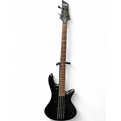 Used Schecter Guitar Research Stiletto Stealth-4 Satin Black Electric Bass Guitar