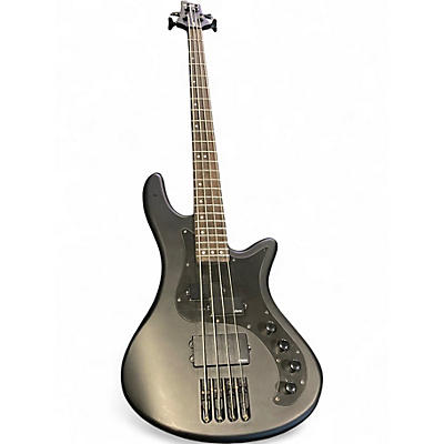 Used Schecter Guitar Research Stiletto Stealth Black Electric Bass Guitar