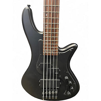 Used Schecter Guitar Research Stiletto Stealth Black Electric Bass Guitar
