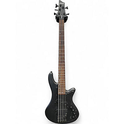 Used Schecter Guitar Research Stiletto Stealth Black Electric Bass Guitar
