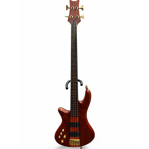 Used Schecter Guitar Research Stiletto Studio 4 String Fretless Honey satin Electric Bass Guitar Honey satin